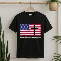 God Bless America Patriotic Flag With Cross T-Shirt thumb 2