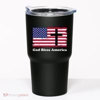God Bless America Patriotic Flag With Cross Tumbler thumb 0