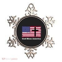 God Bless America Patriotic Flag With Cross Ornament thumb 0
