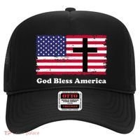 God Bless America Patriotic Flag With Cross Hat thumb 0