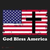 God Bless America Patriotic Flag With Cross Hat thumb 2