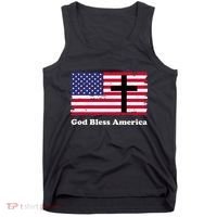 God Bless America Patriotic Flag With Cross Tank Top thumb 0