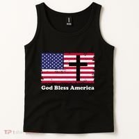 God Bless America Patriotic Flag With Cross Tank Top thumb 2