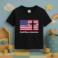 God Bless America Patriotic Flag With Cross Toddler T-Shirt thumb 3