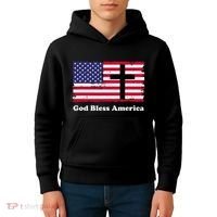 God Bless America Patriotic Flag With Cross Kids Hoodie thumb 4