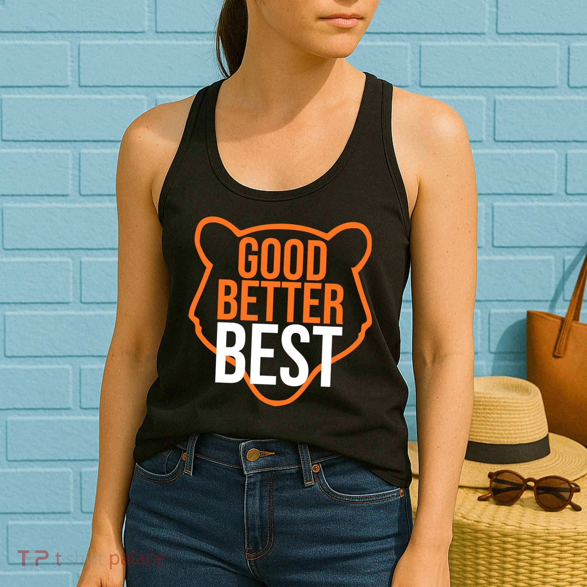 Good Better Best Bear Outline Motivation Women's Tank Top