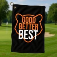 Good Better Best Bear Outline Motivation Golf Towel thumb 1