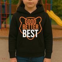 Good Better Best Bear Outline Motivation Kids Hoodie thumb 3