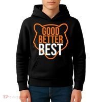 Good Better Best Bear Outline Motivation Kids Hoodie thumb 4