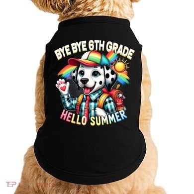 Graduation Bye Bye 6th Grade Hello 7th Grade Hello Summer Gift Doggie Tank