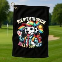 Graduation Bye Bye 6th Grade Hello 7th Grade Hello Summer Gift Golf Towel thumb 1