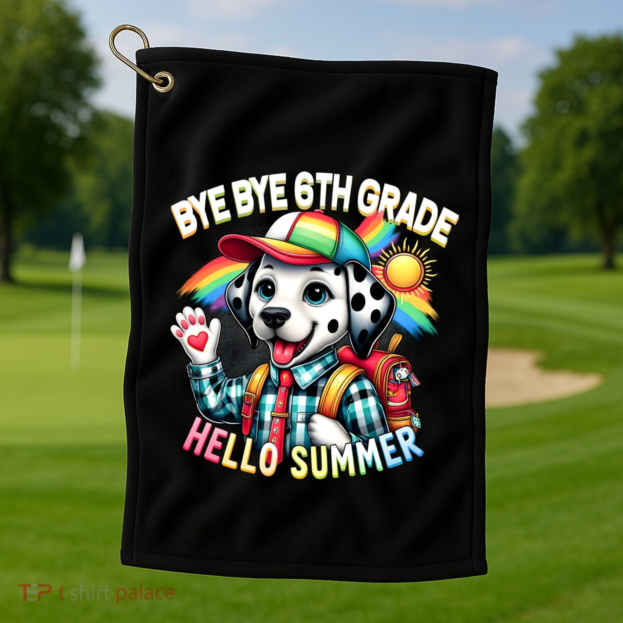 Graduation Bye Bye 6th Grade Hello 7th Grade Hello Summer Gift Golf Towel