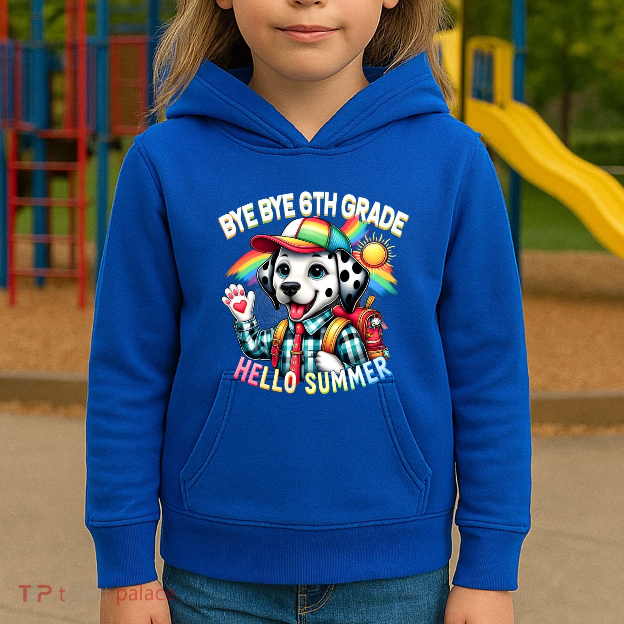 Graduation Bye Bye 6th Grade Hello 7th Grade Hello Summer Gift Kids Hoodie