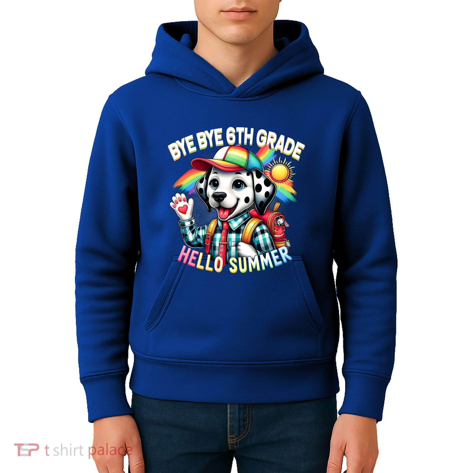 Graduation Bye Bye 6th Grade Hello 7th Grade Hello Summer Gift Kids Hoodie