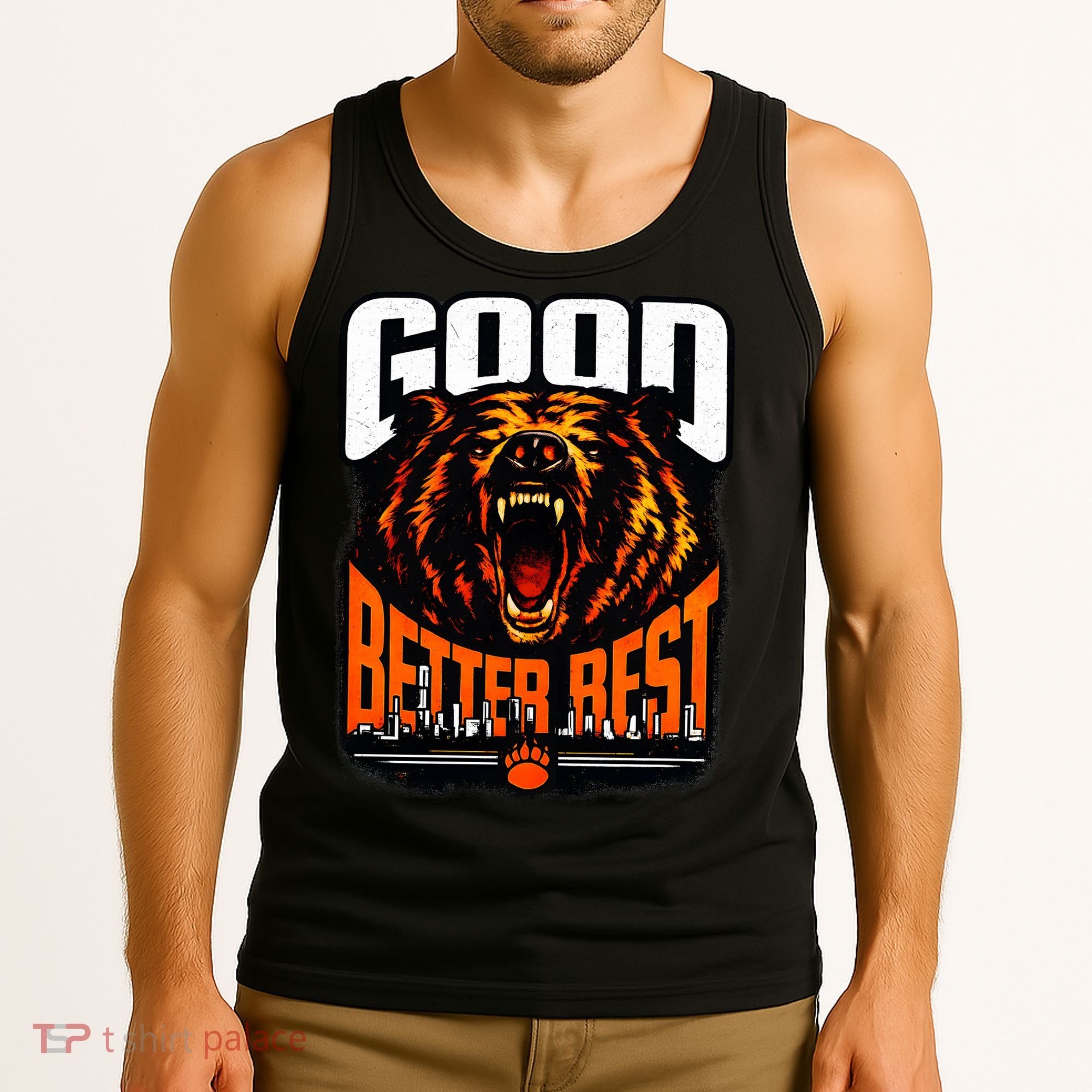 Good Better Best Football Fan Bear Tank Top