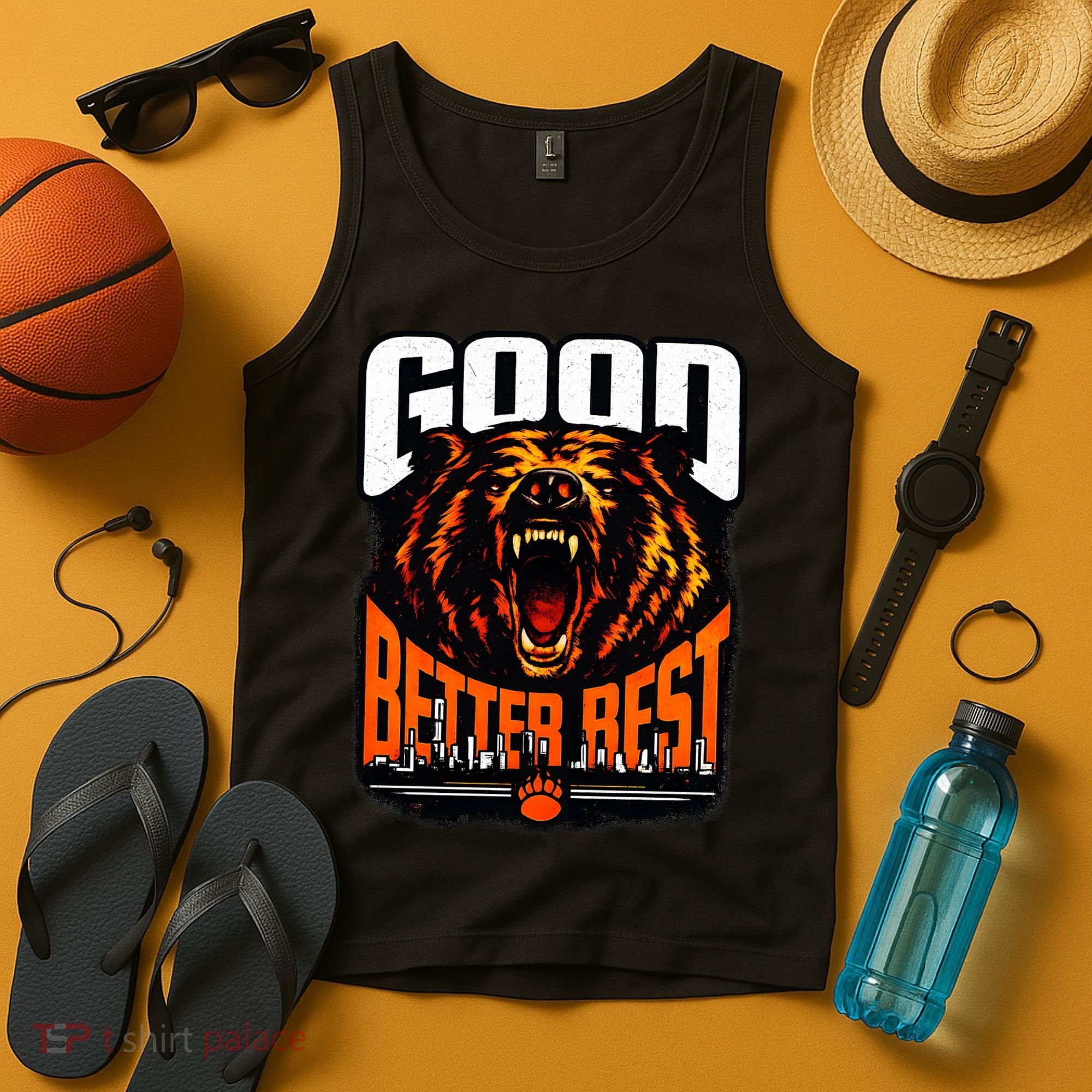 Good Better Best Football Fan Bear Tank Top