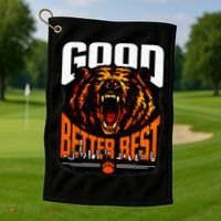 Good Better Best Football Fan Bear Golf Towel thumb 1