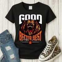 Good Better Best Football Fan Bear Women's T-Shirt thumb 3