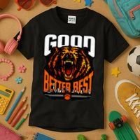 Good Better Best Football Fan Bear Kids T-Shirt thumb 3