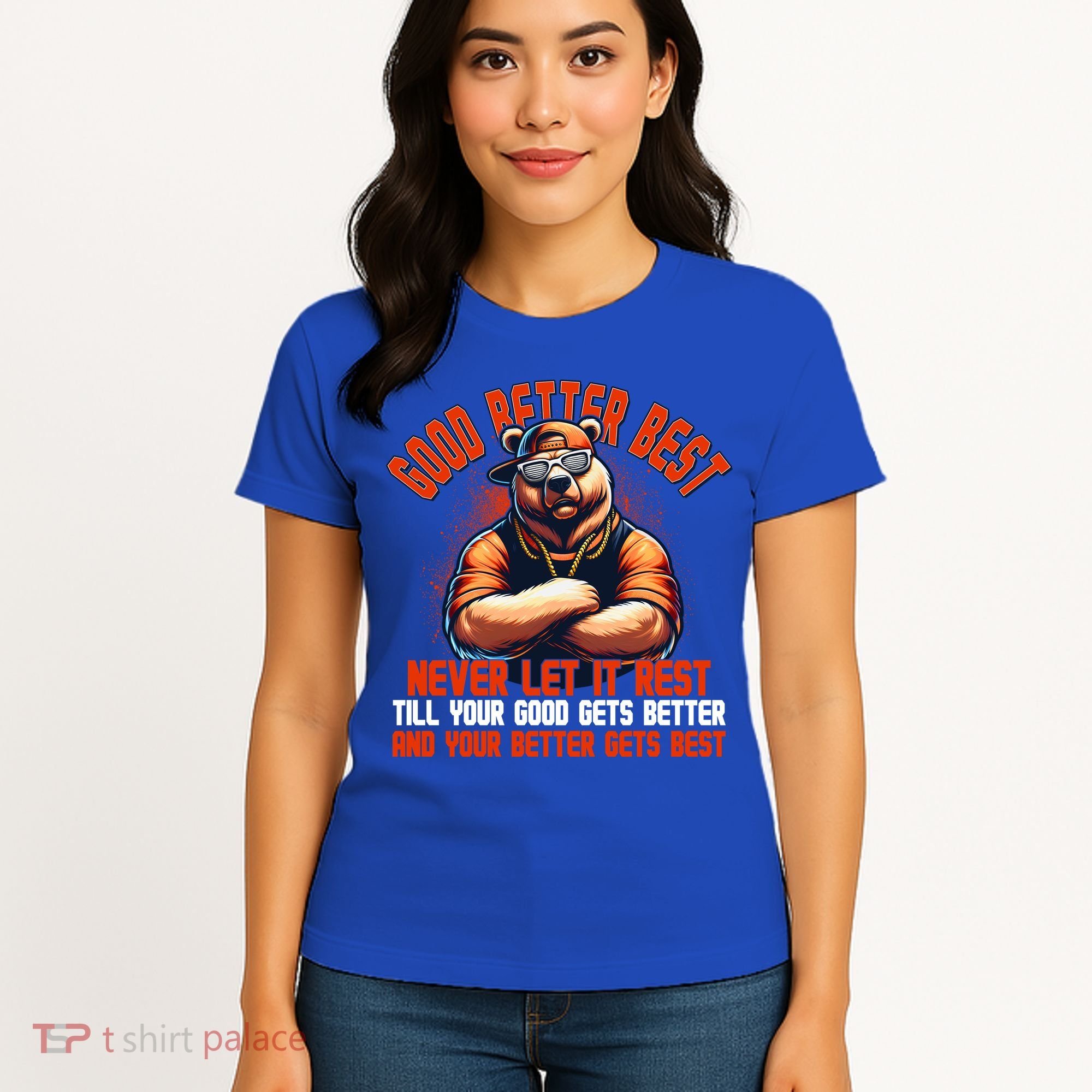 Good Better Best Bears Football Never Let It Rest Women's T-Shirt