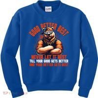 Good Better Best Bears Football Never Let It Rest Kids Sweatshirt thumb 0