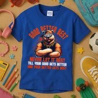 Good Better Best Bears Football Never Let It Rest Kids T-Shirt thumb 3