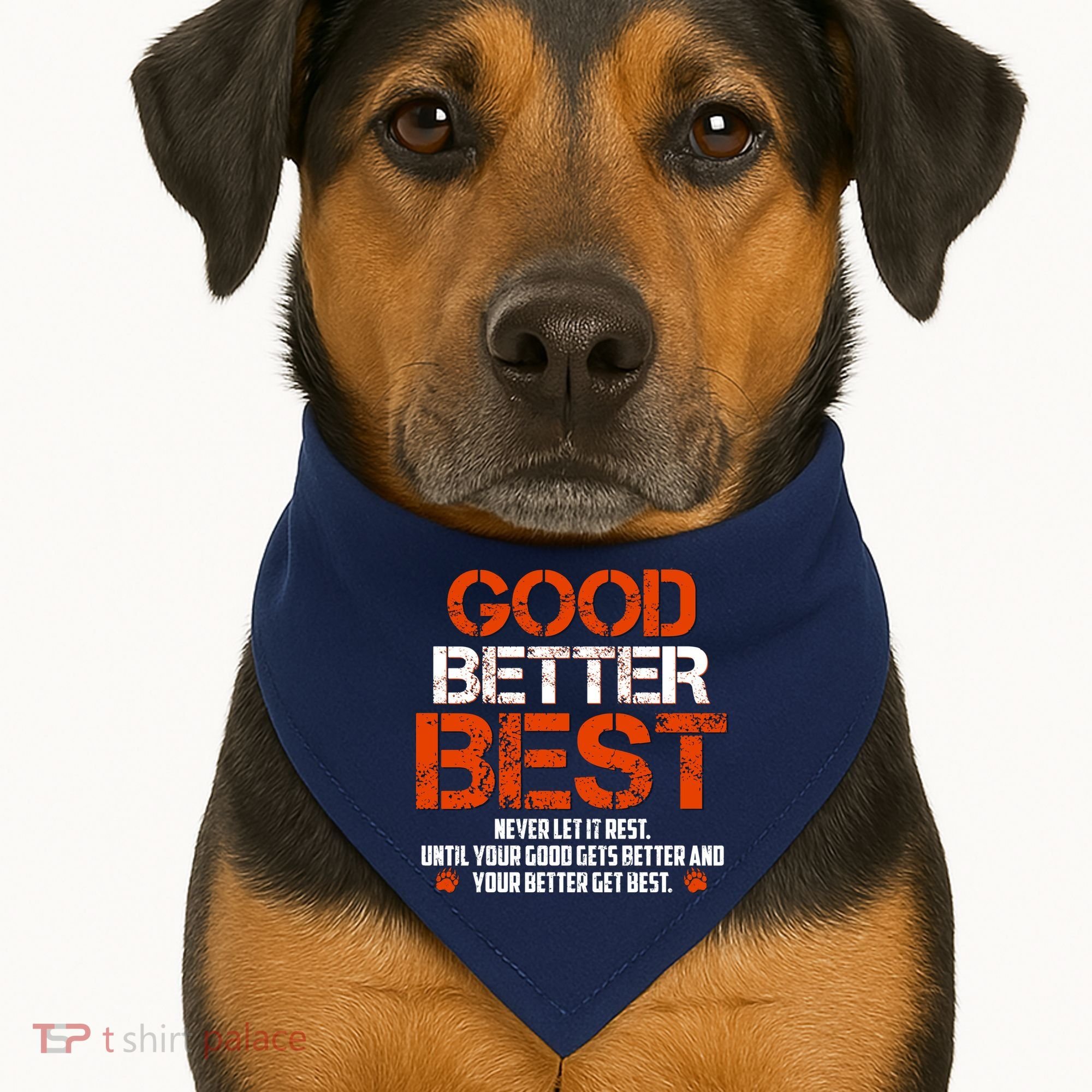 Good Better Best Never Let It Rest Slogan Bears Football USA-Made Doggie Bandana