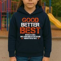 Good Better Best Never Let It Rest Slogan Bears Football Kids Hoodie thumb 3