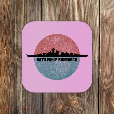German Battleship Bismarck Ww2 Ship Coaster