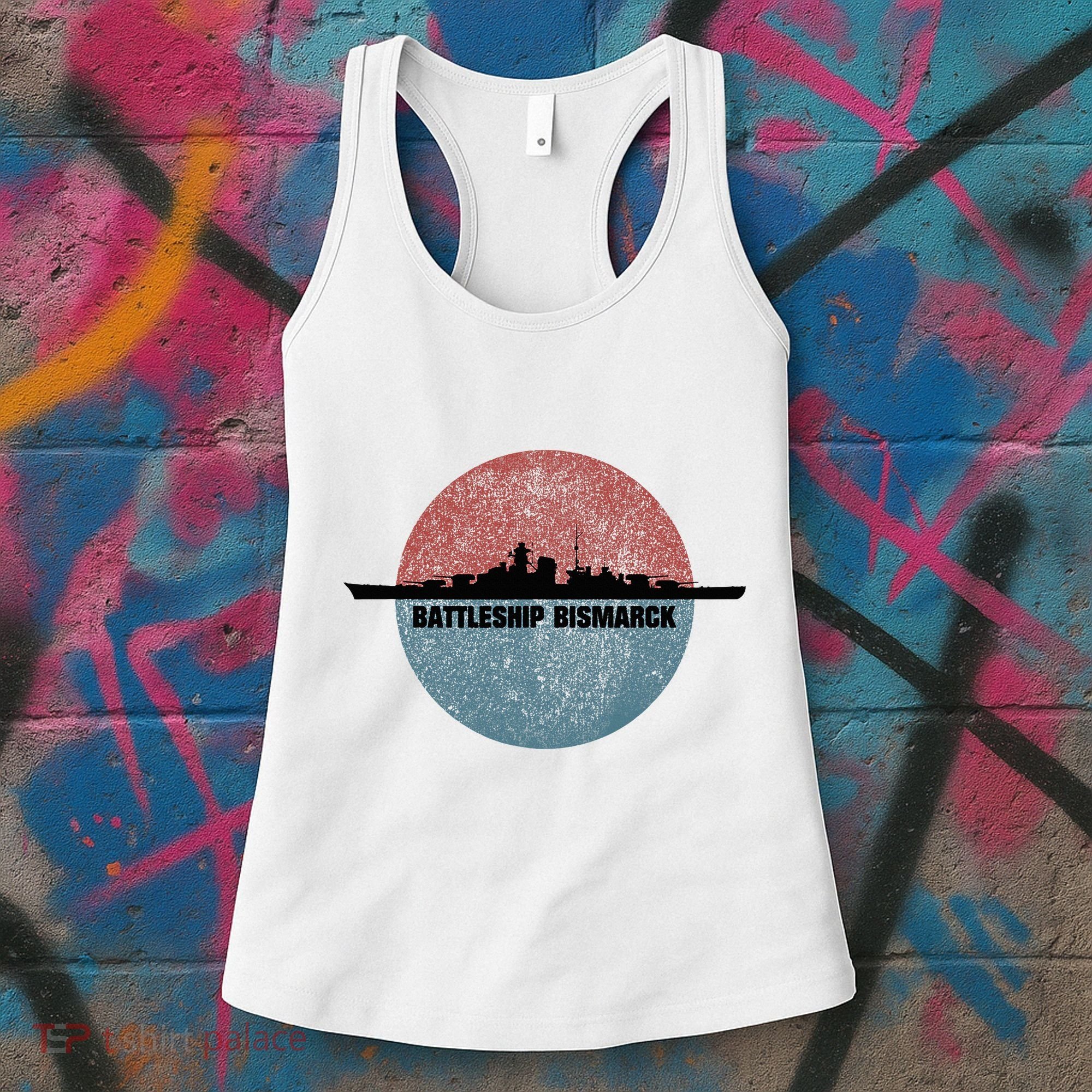 German Battleship Bismarck Ww2 Ship Women's Tank Top
