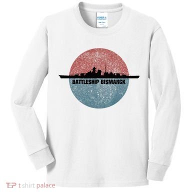 German Battleship Bismarck Ww2 Ship Kids Long Sleeve Shirt