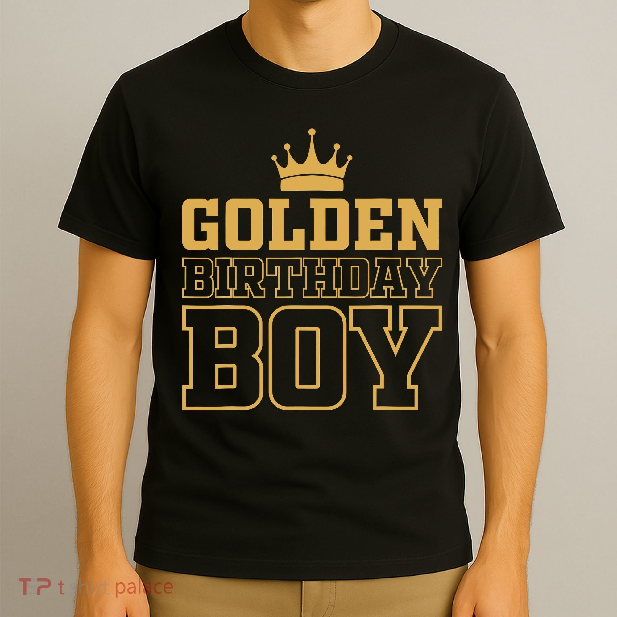 Golden Birthday Boy Birthday Party Decoration Bday T-Shirt