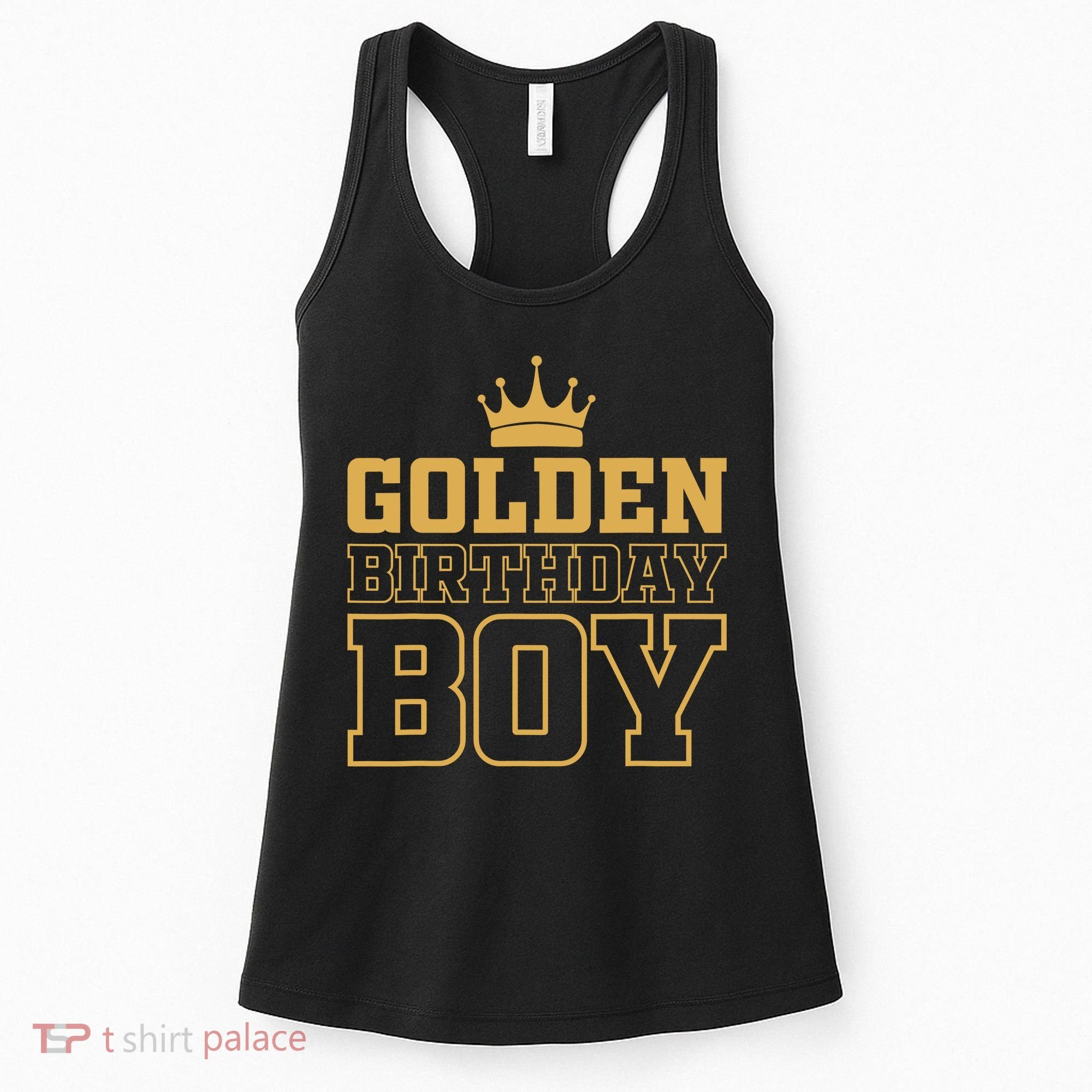 Golden Birthday Boy Birthday Party Decoration Bday Women's Tank Top