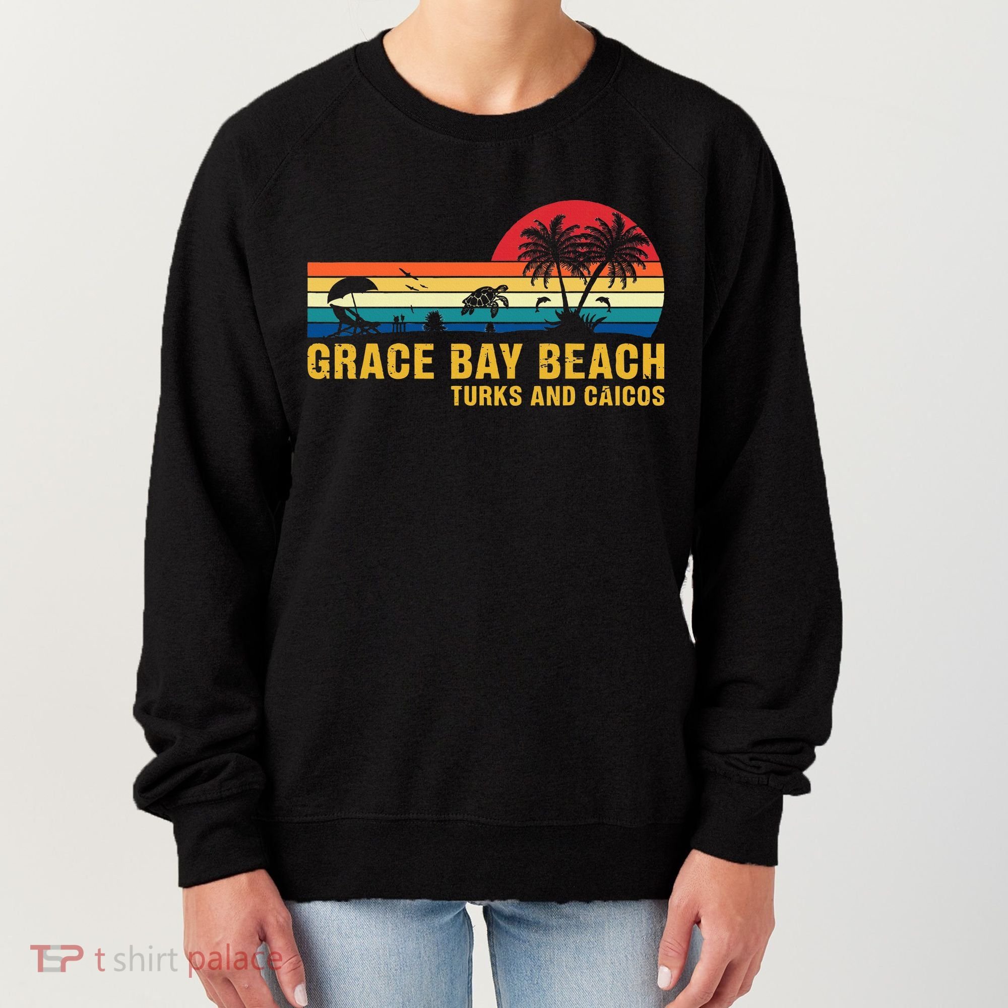 Grace Bay Beach Turks & Caicos Sea Turtle Women's Sweatshirt