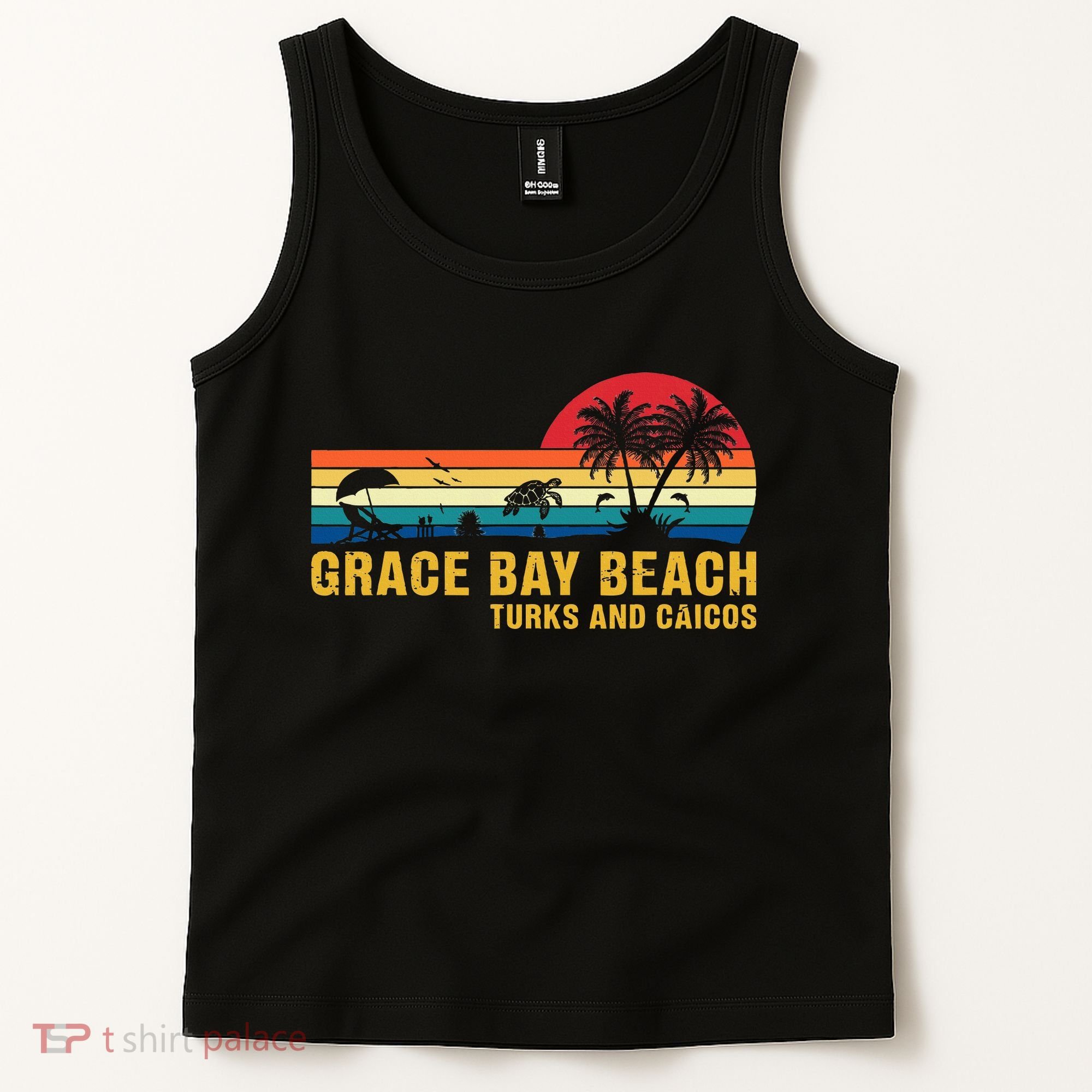 Grace Bay Beach Turks & Caicos Sea Turtle Tank Top