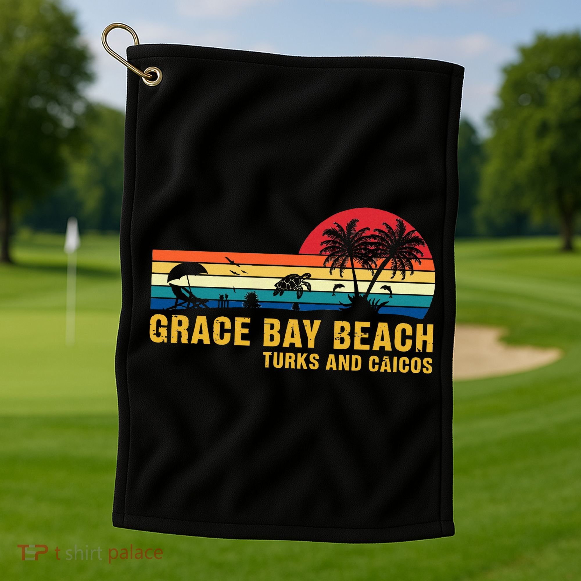 Grace Bay Beach Turks & Caicos Sea Turtle Golf Towel