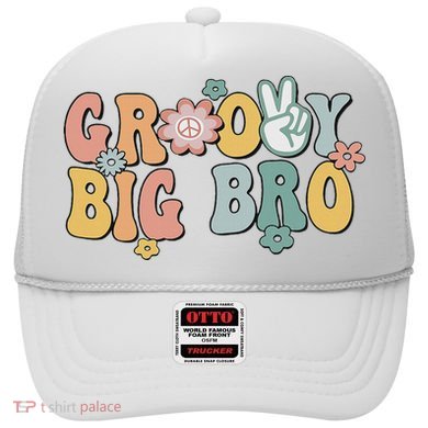 Groovy Big Bro Retro Brother Matching Family 1st Birthday Hat