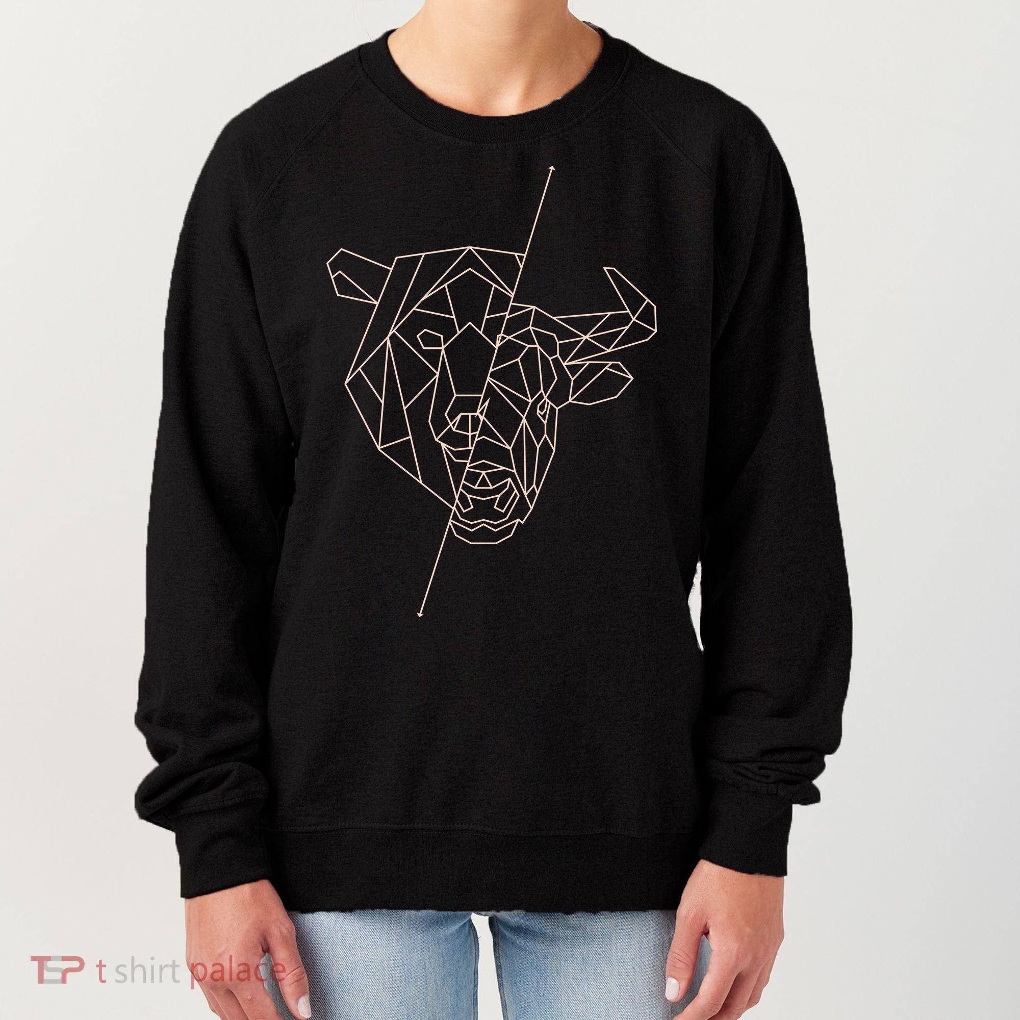 Geometric Bear Bull Women's Sweatshirt