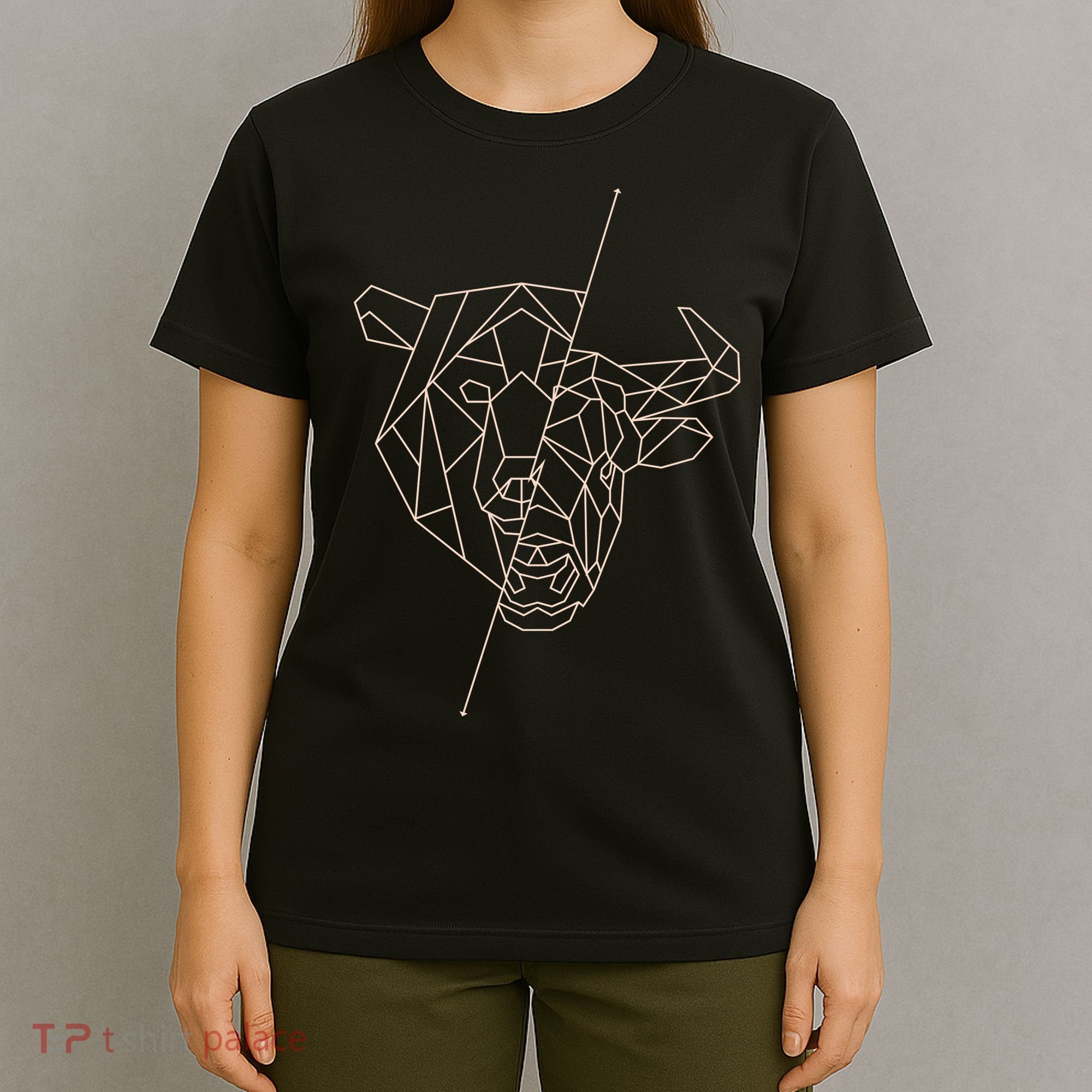 Geometric Bear Bull T-Shirt