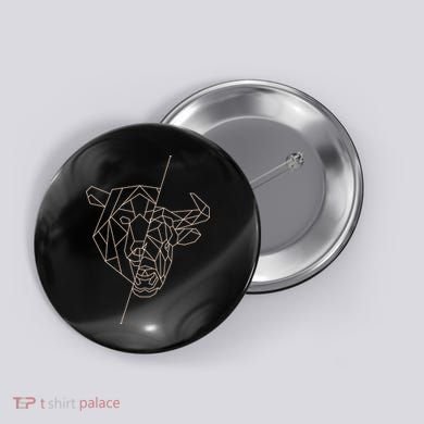 Geometric Bear Bull Button