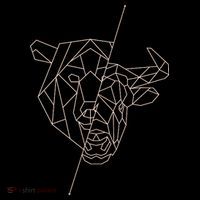 Geometric Bear Bull Button thumb 1