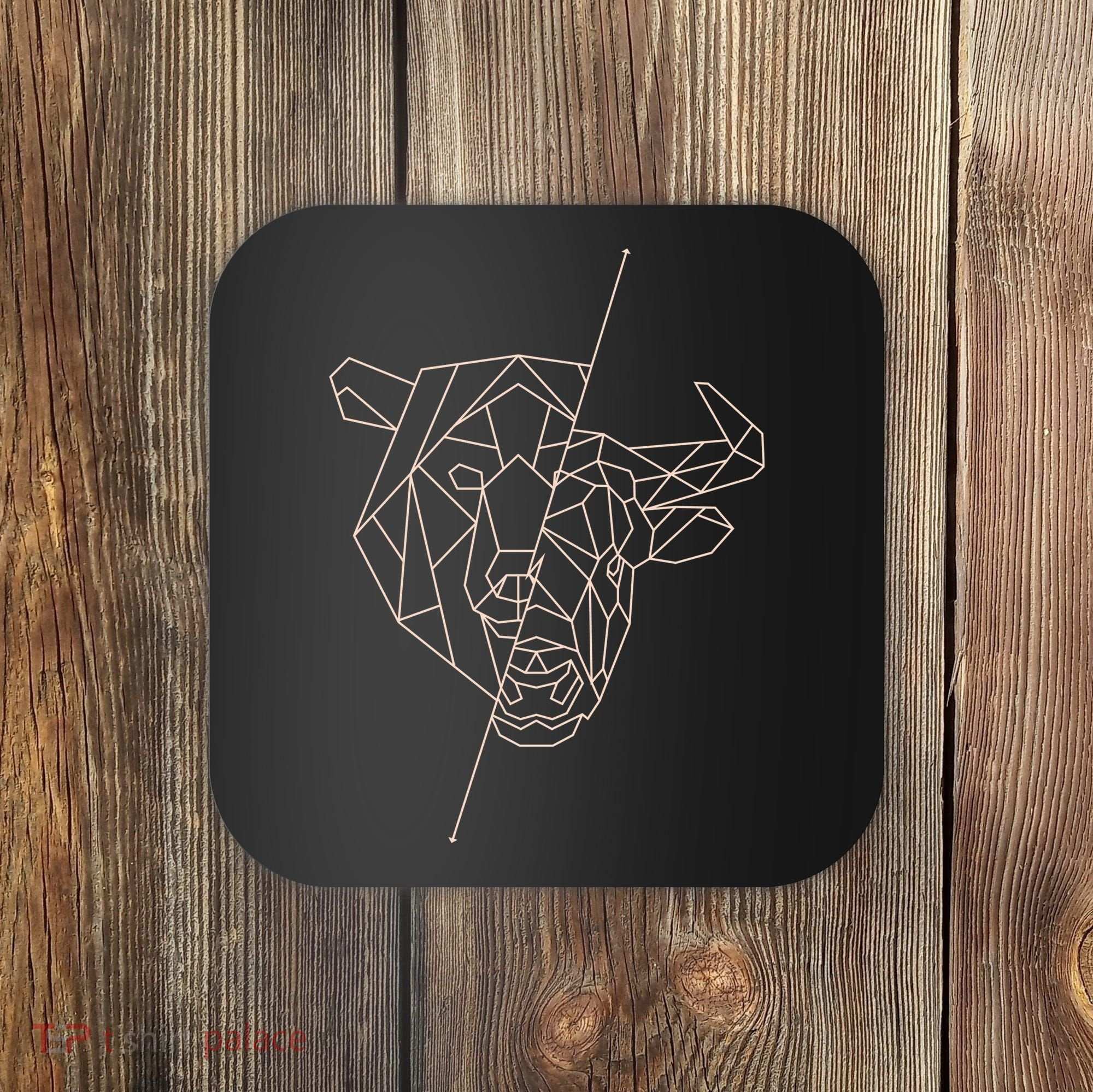Geometric Bear Bull Coaster