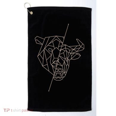 Geometric Bear Bull Golf Towel