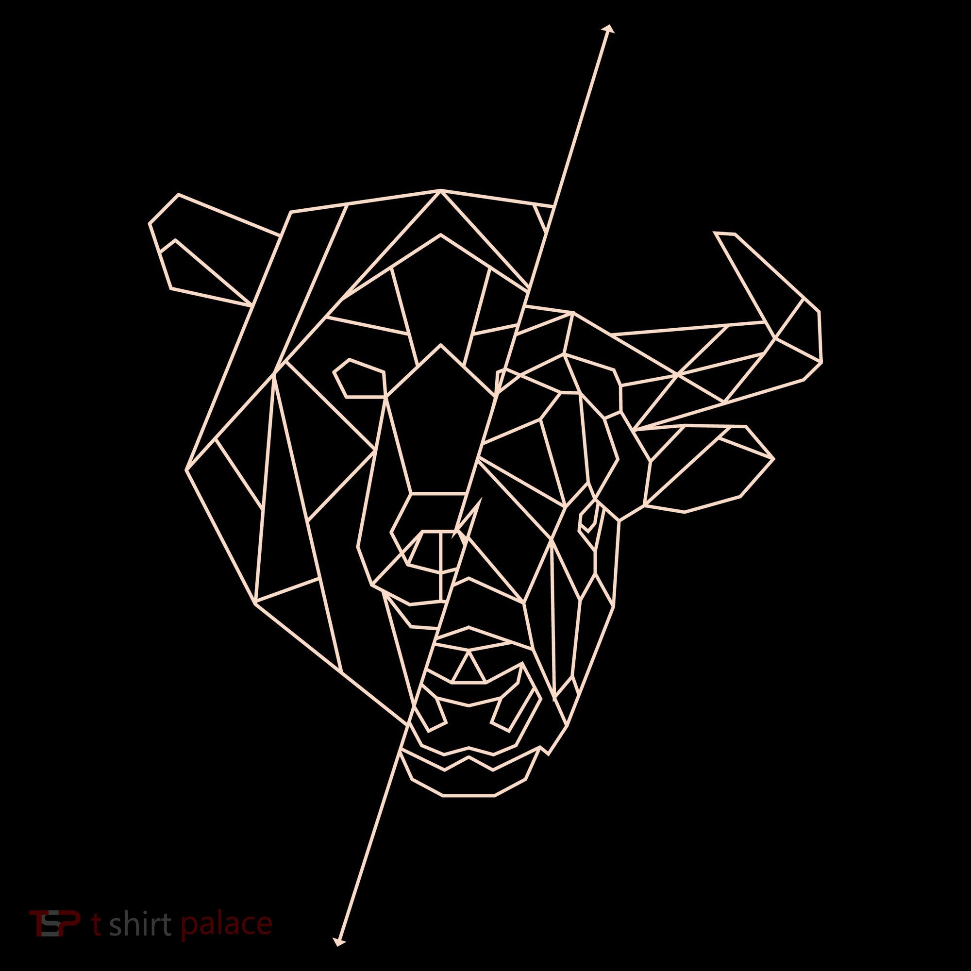Geometric Bear Bull Women's Long Sleeve Shirt