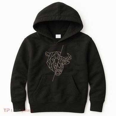 Geometric Bear Bull Kids Hoodie