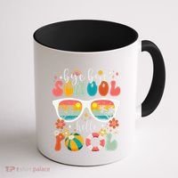 Groovy Bye Bye School Hello Pool Last Day Of School Summer Coffee Mug thumb 1