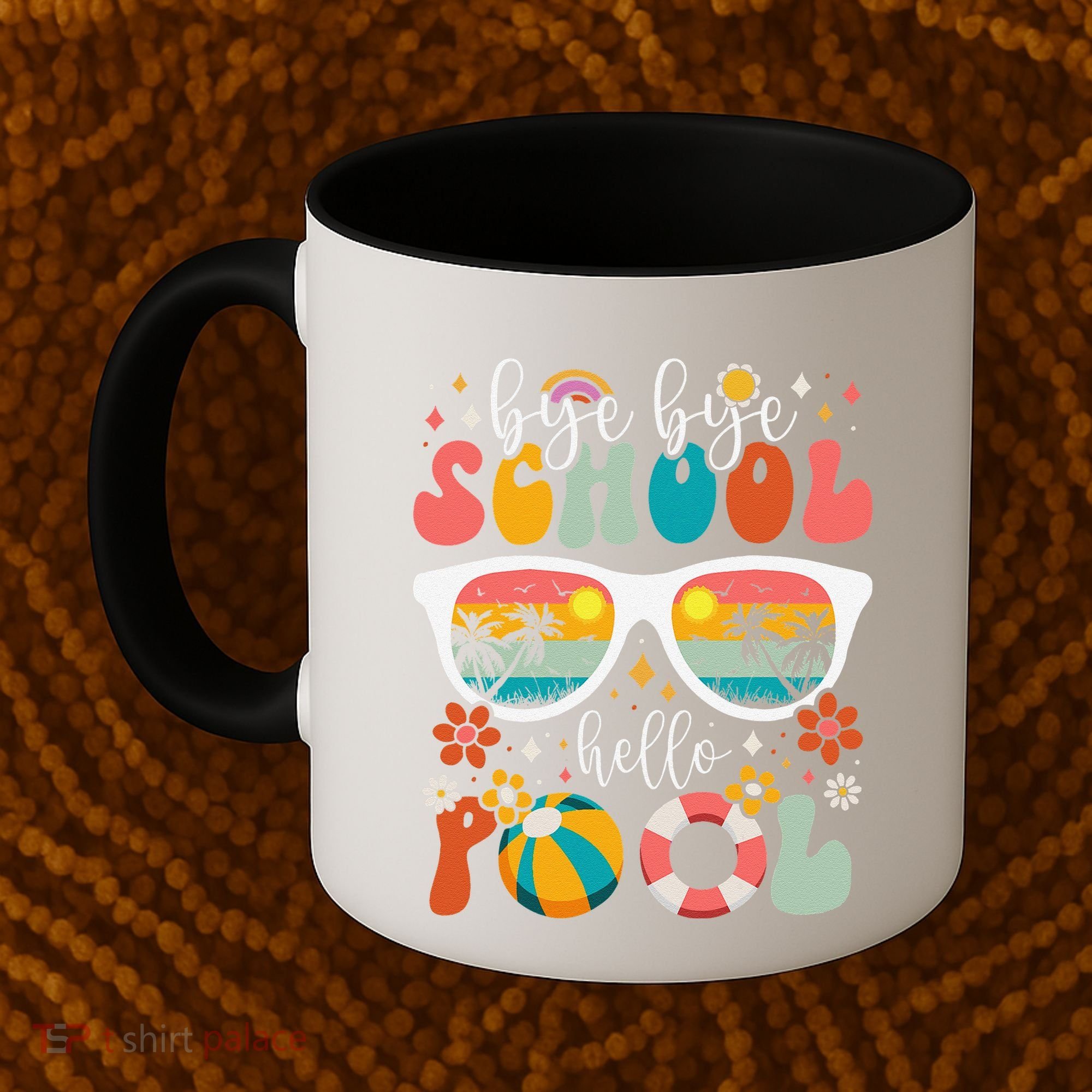 Groovy Bye Bye School Hello Pool Last Day Of School Summer Coffee Mug
