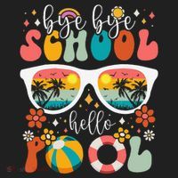 Groovy Bye Bye School Hello Pool Last Day Of School Summer Tumbler thumb 3