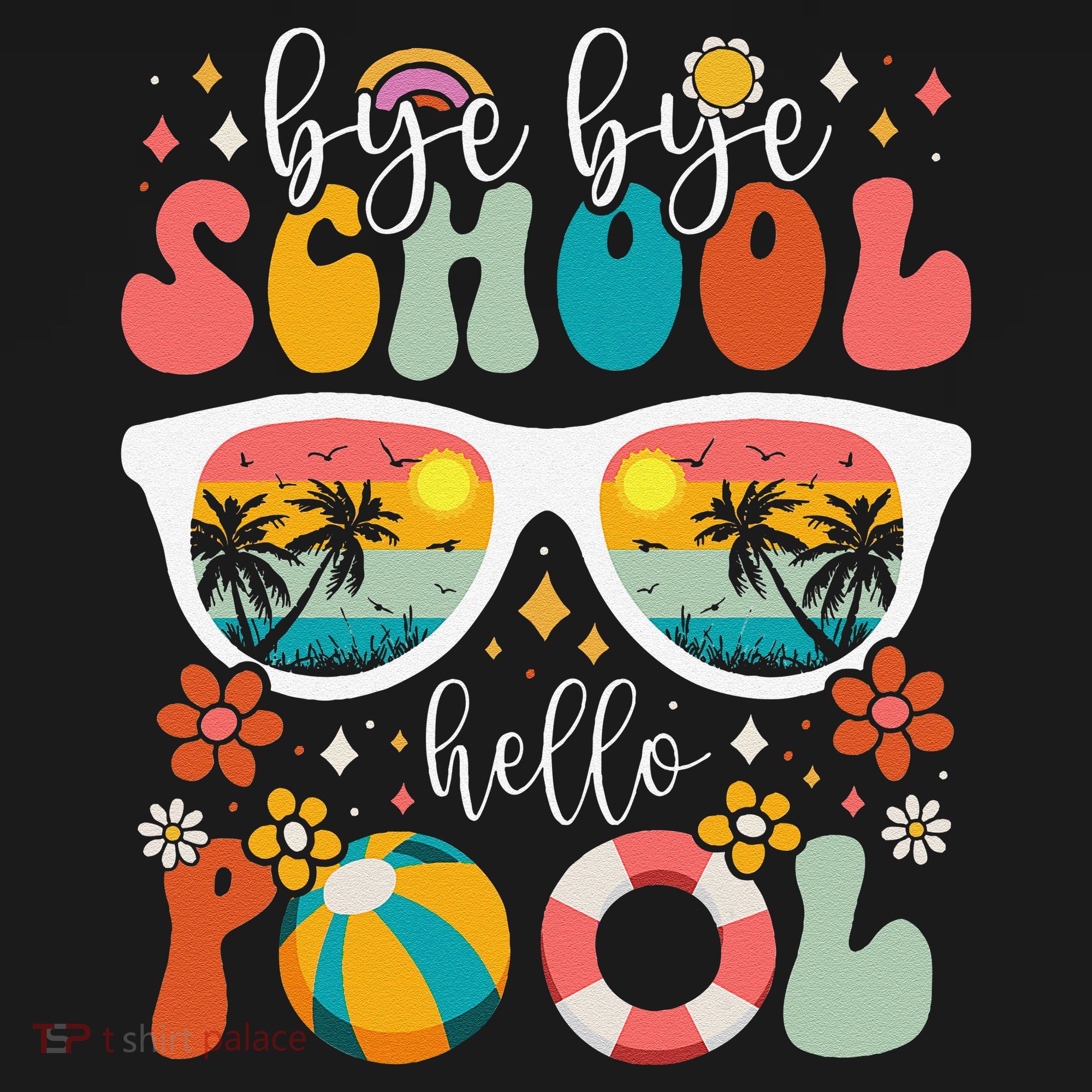 Groovy Bye Bye School Hello Pool Last Day Of School Summer Ornament