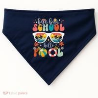 Groovy Bye Bye School Hello Pool Last Day Of School Summer USA-Made Doggie Bandana thumb 0